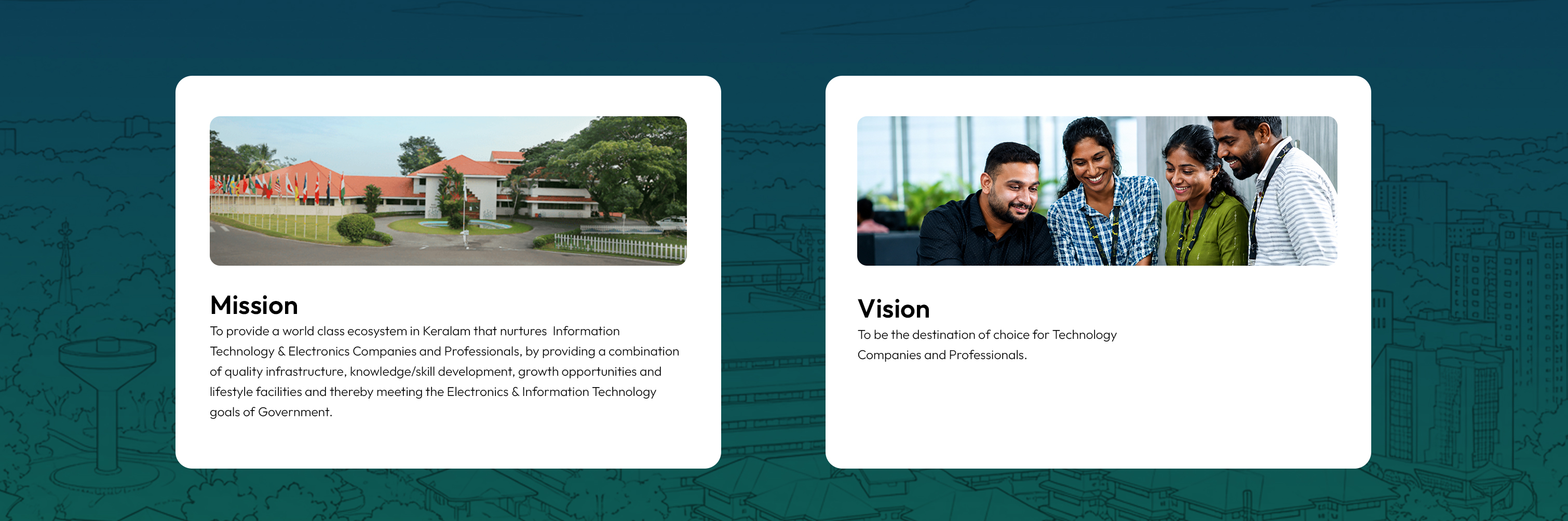 Mission & Vision: To provide a world-class technology ecosystem through quality infrastructure, innovation, and skill development, while becoming the preferred destination for technology companies and professionals
